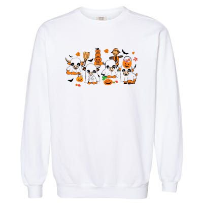 Highland Cow Halloween Fall Western Halloween Garment-Dyed Sweatshirt