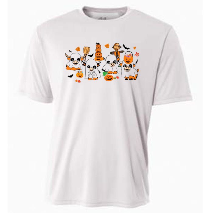 Highland Cow Halloween Fall Western Halloween Cooling Performance Crew T-Shirt