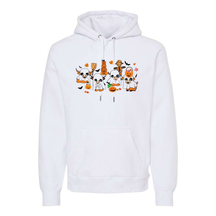 Highland Cow Halloween Fall Western Halloween Premium Hoodie