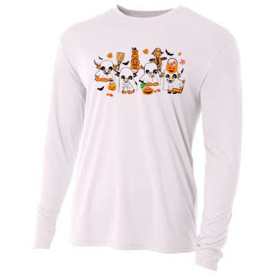 Highland Cow Halloween Fall Western Halloween Cooling Performance Long Sleeve Crew