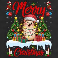 Hedgehog Christmas Hedgehog Xmas Tree Lighting Santa Hat 11oz C Handle Ceramic Mug