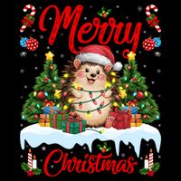 Hedgehog Christmas Hedgehog Xmas Tree Lighting Santa Hat 16 in Basic Backpack