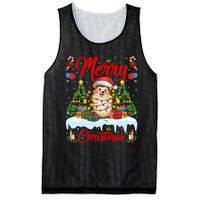 Hedgehog Christmas Hedgehog Xmas Tree Lighting Santa Hat Mesh Reversible Basketball Jersey Tank