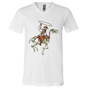 Halloween Cowboy Horse Skeleton Costume Boy V-Neck T-Shirt