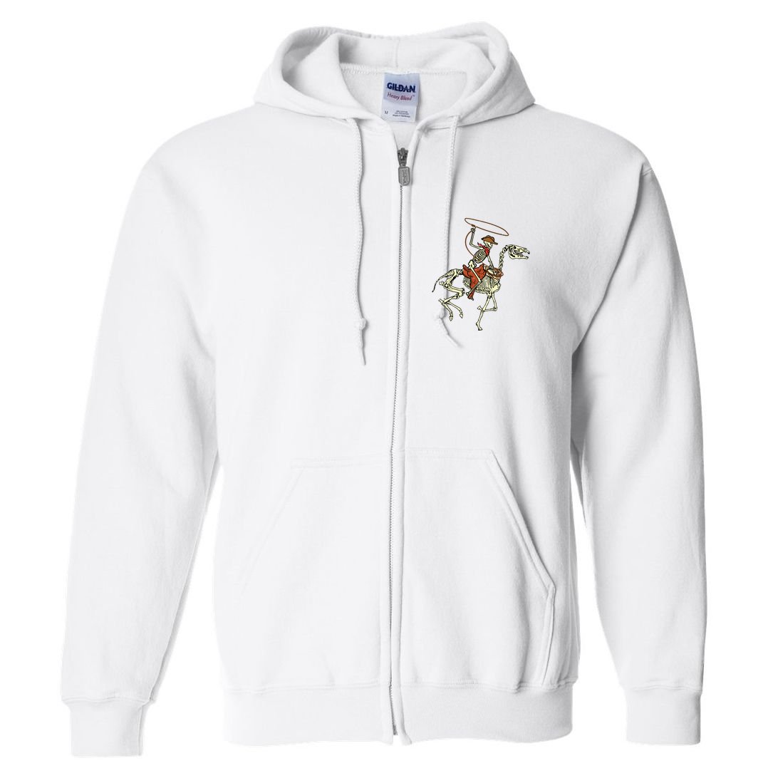 Halloween Cowboy Horse Skeleton Costume Boy Full Zip Hoodie