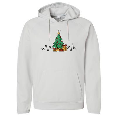 Heartbeat Christmas Holiday Performance Fleece Hoodie