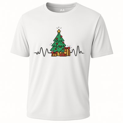 Heartbeat Christmas Holiday Cooling Performance Crew T-Shirt