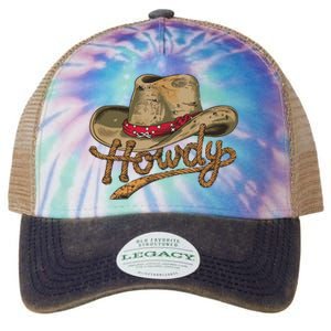 Howdy Cowboy Hat Funny Western Rodeo Legacy Tie Dye Trucker Hat