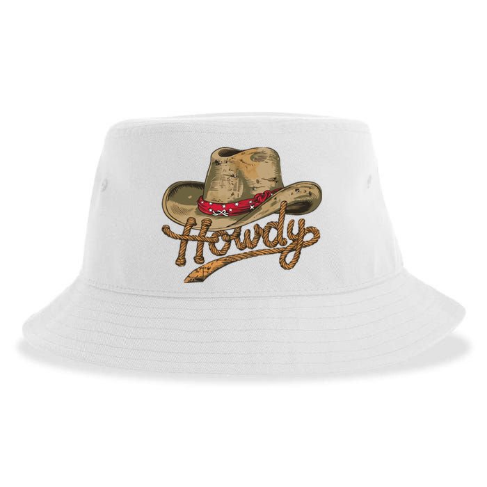 Howdy Cowboy Hat Funny Western Rodeo Sustainable Bucket Hat