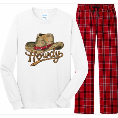 Howdy Cowboy Hat Funny Western Rodeo Long Sleeve Pajama Set