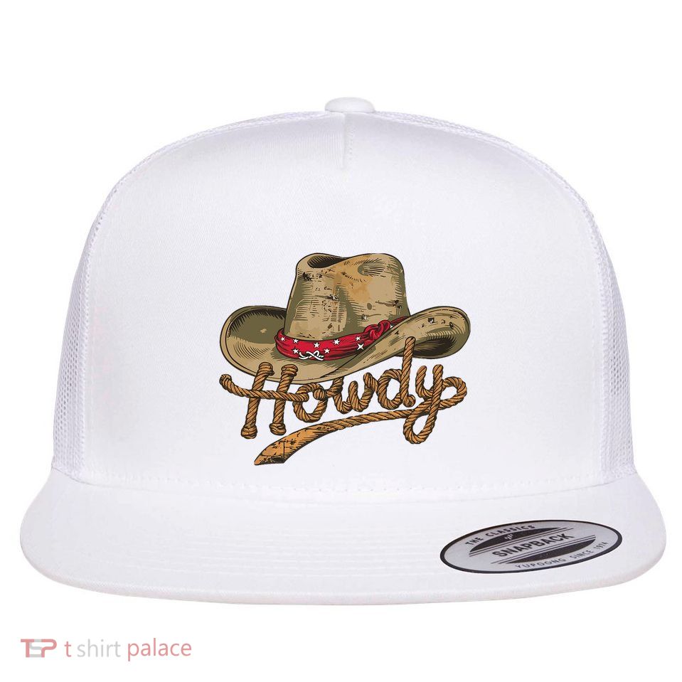 Howdy Cowboy Hat Funny Western Rodeo Flat Bill Trucker Hat
