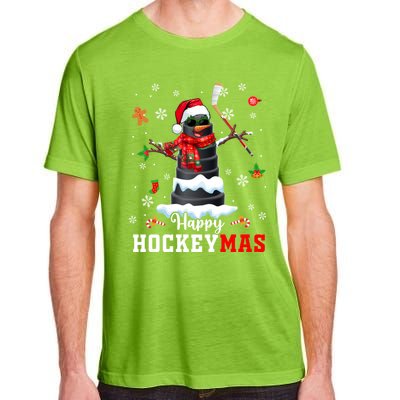 Happy Christmas Hockey Snow Sunglasses Xmas Player Gift Adult ChromaSoft Performance T-Shirt