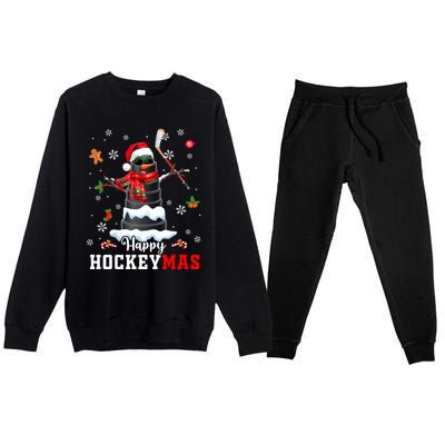 Happy Christmas Hockey Snow Sunglasses Xmas Player Gift Premium Crewneck Sweatsuit Set