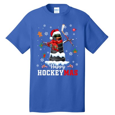 Happy Christmas Hockey Snow Sunglasses Xmas Player Gift Tall T-Shirt