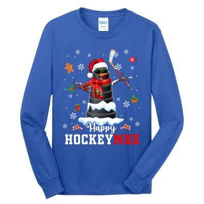 Happy Christmas Hockey Snow Sunglasses Xmas Player Gift Tall Long Sleeve T-Shirt