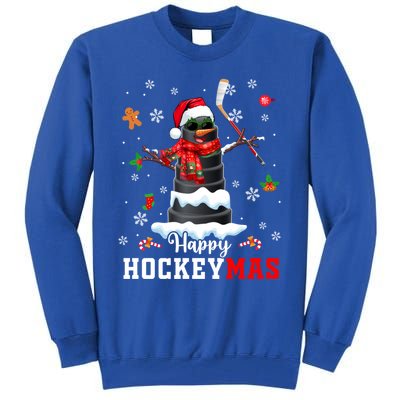 Happy Christmas Hockey Snow Sunglasses Xmas Player Gift Tall Sweatshirt