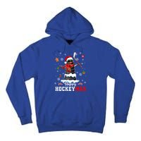 Happy Christmas Hockey Snow Sunglasses Xmas Player Gift Tall Hoodie