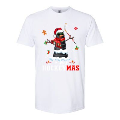 Happy Christmas Hockey Snow Sunglasses Xmas Player Gift Softstyle CVC T-Shirt