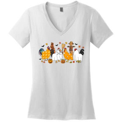 Hallowen Chicken Women's V-Neck T-Shirt