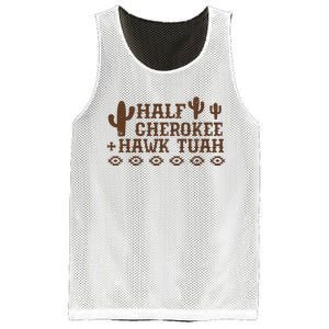 Half Cherokee Hawk Tuah Funny Native American Pride Indians Mesh Reversible Basketball Jersey Tank