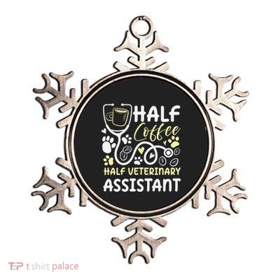 Half Coffee Half Veterinary Assistant Metallic Star Ornament