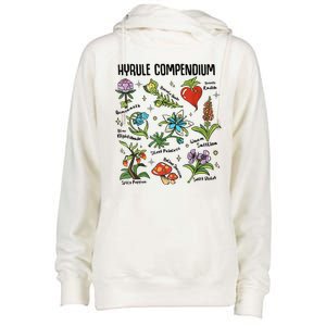 Hyrule Compendium Hyrule Floral Plants Womens Funnel Neck Pullover Hood