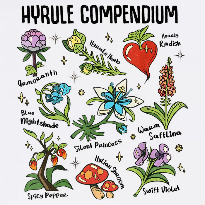 Hyrule Compendium Hyrule Floral Plants Cooling Performance Crew T-Shirt