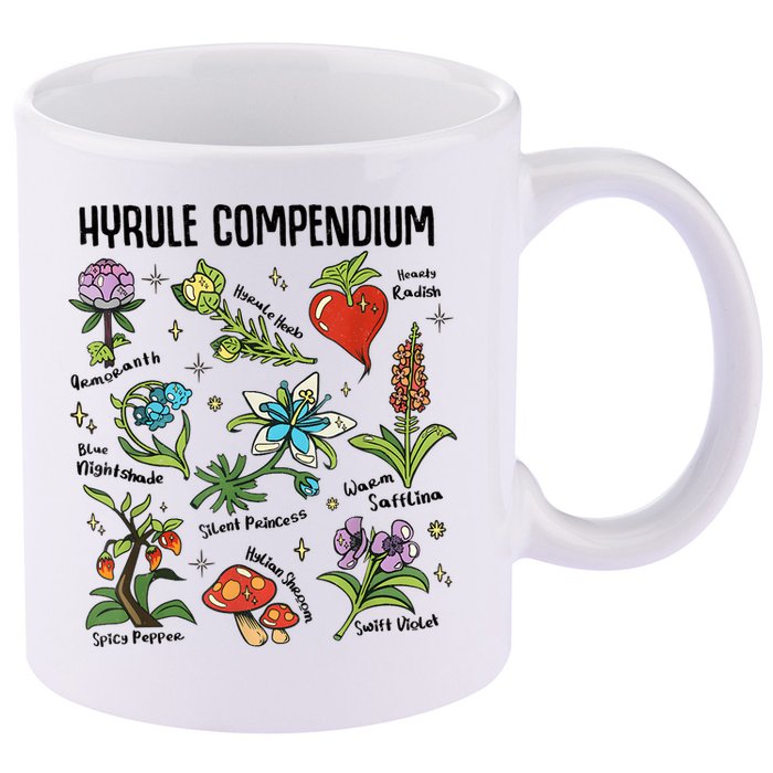 Hyrule Compendium Hyrule Floral Plants 11oz C Handle Ceramic Mug