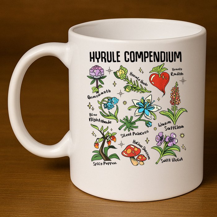 Hyrule Compendium Hyrule Floral Plants 11oz C Handle Ceramic Mug