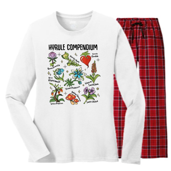 Hyrule Compendium Hyrule Floral Plants Women's Long Sleeve Flannel Pajama Set 