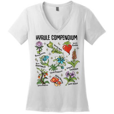 Hyrule Compendium Hyrule Floral Plants Women's V-Neck T-Shirt