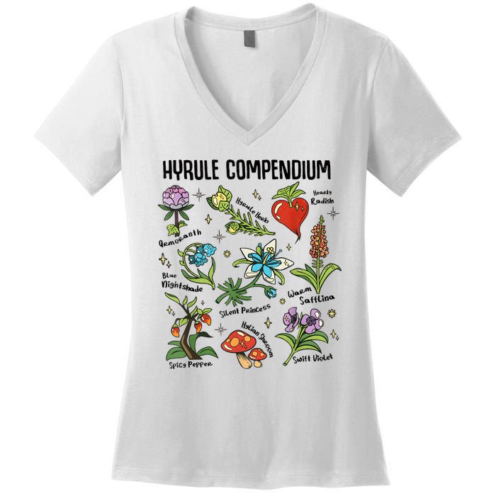 Hyrule Compendium Hyrule Floral Plants Women's V-Neck T-Shirt