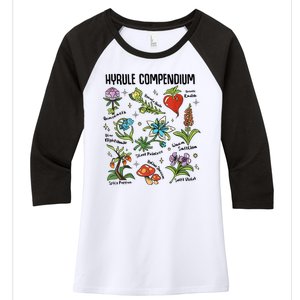 Hyrule Compendium Hyrule Floral Plants Women's Tri-Blend 3/4-Sleeve Raglan Shirt