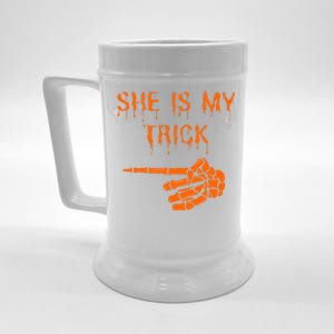 Halloween Couple Husband Costume She Is My Trick Meaningful Gift Beer Stein