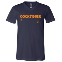 Happy Cocktober Halloween Costume Funny Halloween V-Neck T-Shirt