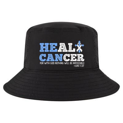 He Can Heal Cancer Lung Cancer Awareness Christian Religious Cool Comfort Performance Bucket Hat