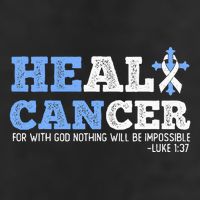 He Can Heal Cancer Lung Cancer Awareness Christian Religious 7 Panel Mesh Trucker Snapback Hat