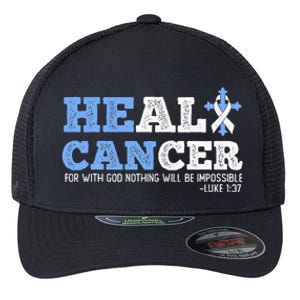 He Can Heal Cancer Lung Cancer Awareness Christian Religious Flexfit Unipanel Trucker Cap