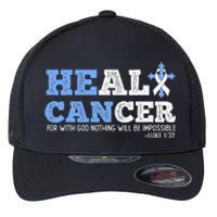 He Can Heal Cancer Lung Cancer Awareness Christian Religious Flexfit Unipanel Trucker Cap