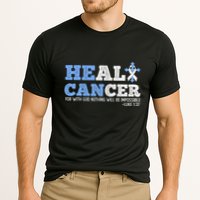 He Can Heal Cancer Lung Cancer Awareness Christian Religious Cooling Performance Crew T-Shirt
