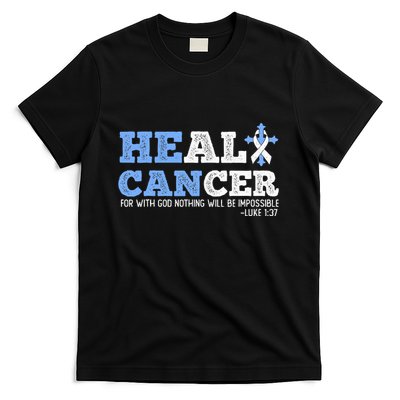 He Can Heal Cancer Lung Cancer Awareness Christian Religious T-Shirt