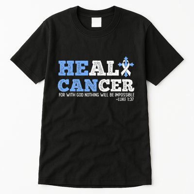 He Can Heal Cancer Lung Cancer Awareness Christian Religious Tall T-Shirt