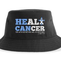 He Can Heal Cancer Lung Cancer Awareness Christian Religious Sustainable Bucket Hat