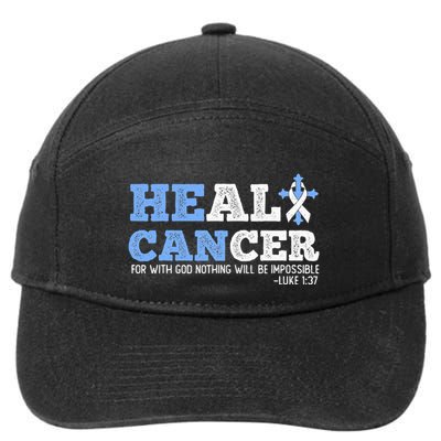 He Can Heal Cancer Lung Cancer Awareness Christian Religious 7-Panel Snapback Hat