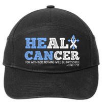 He Can Heal Cancer Lung Cancer Awareness Christian Religious 7-Panel Snapback Hat