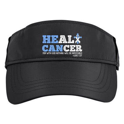He Can Heal Cancer Lung Cancer Awareness Christian Religious Adult Drive Performance Visor