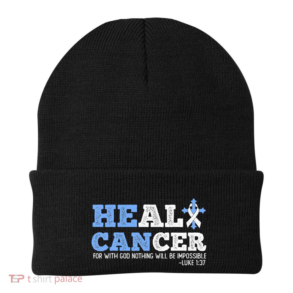 He Can Heal Cancer Lung Cancer Awareness Christian Religious Beanie
