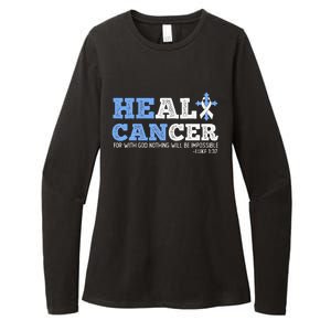 He Can Heal Cancer Lung Cancer Awareness Christian Religious Womens CVC Long Sleeve Shirt