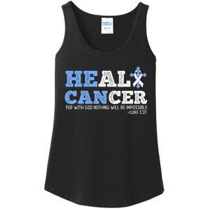 He Can Heal Cancer Lung Cancer Awareness Christian Religious Ladies Essential Tank