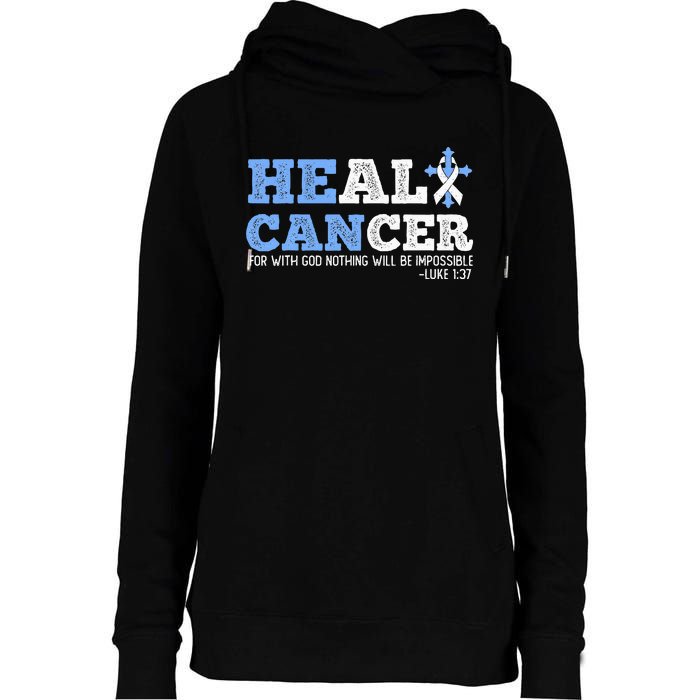 He Can Heal Cancer Lung Cancer Awareness Christian Religious Womens Funnel Neck Pullover Hood